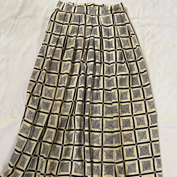 JAEGER USA10 UK12  Cream Black Geometric SKIRT Made in Great Britain - Picture 4 of 9